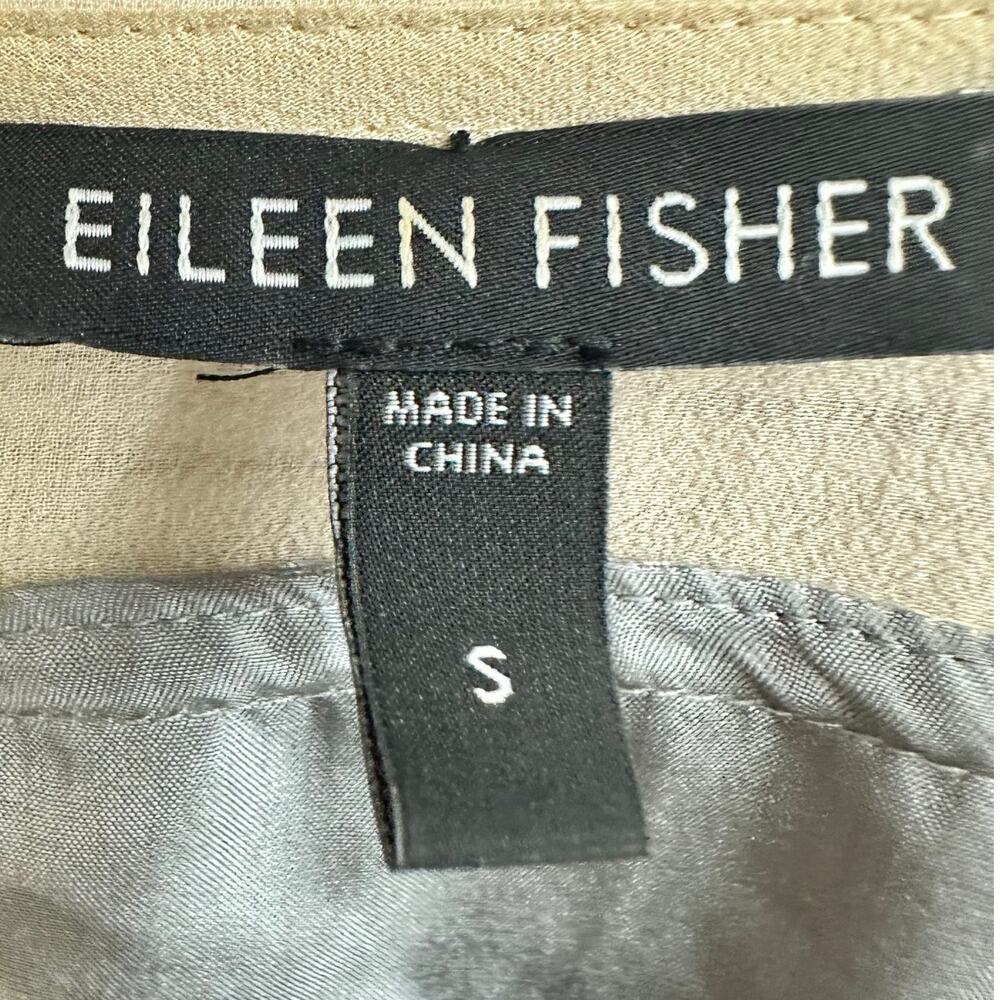 Eileen Fisher Colorblock Silk Georgette Cape Style Pullover Blouse Women's Small - Picture 3 of 5